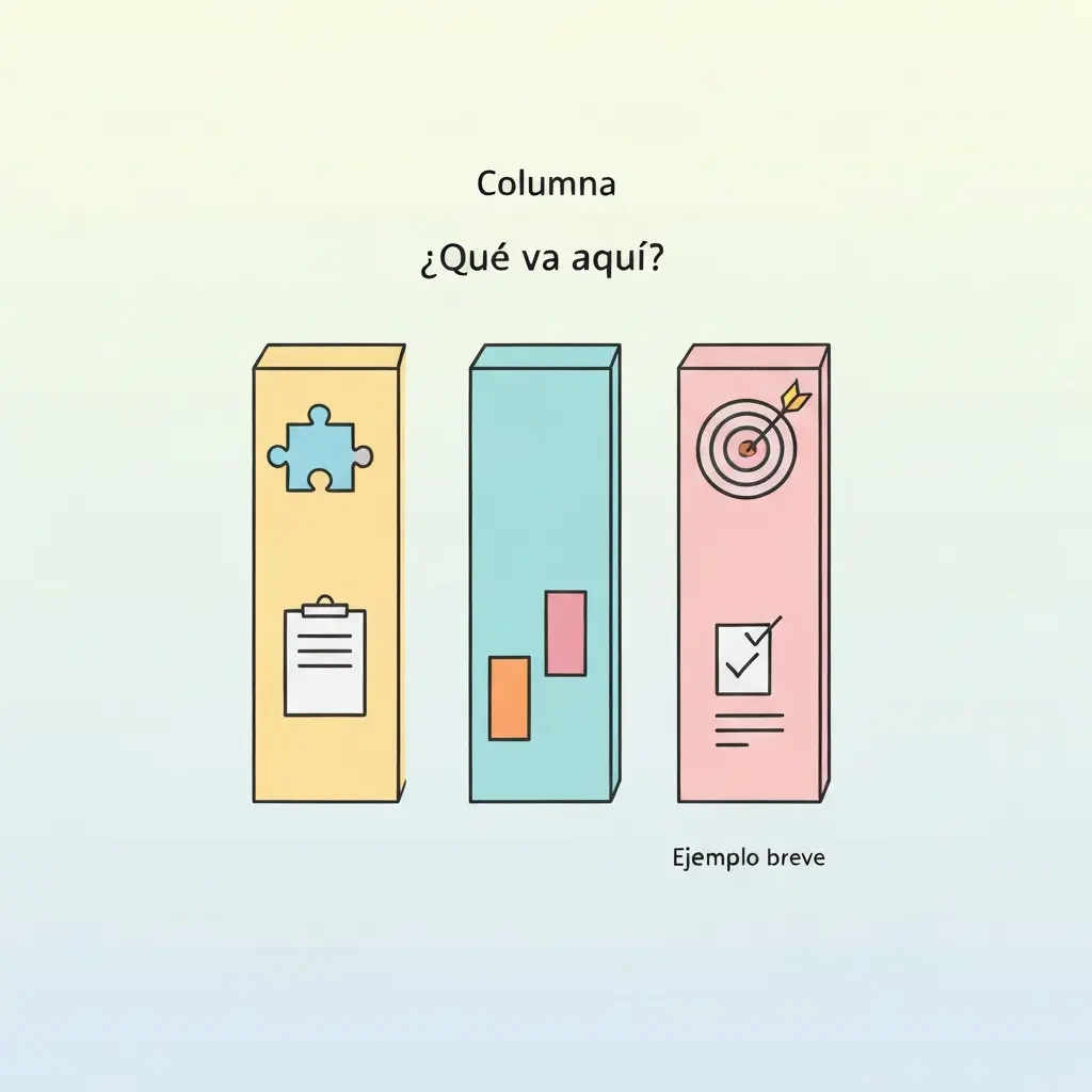 Estructura de columnas de la matriz de consistencia para tesis de grado: columna de problema, qué va en cada celda y ejemplo breve