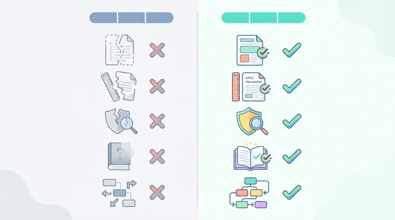 Comparativa visual Tesify vs ChatGPT: características clave para el TFG, detector de plagio, formateo APA.