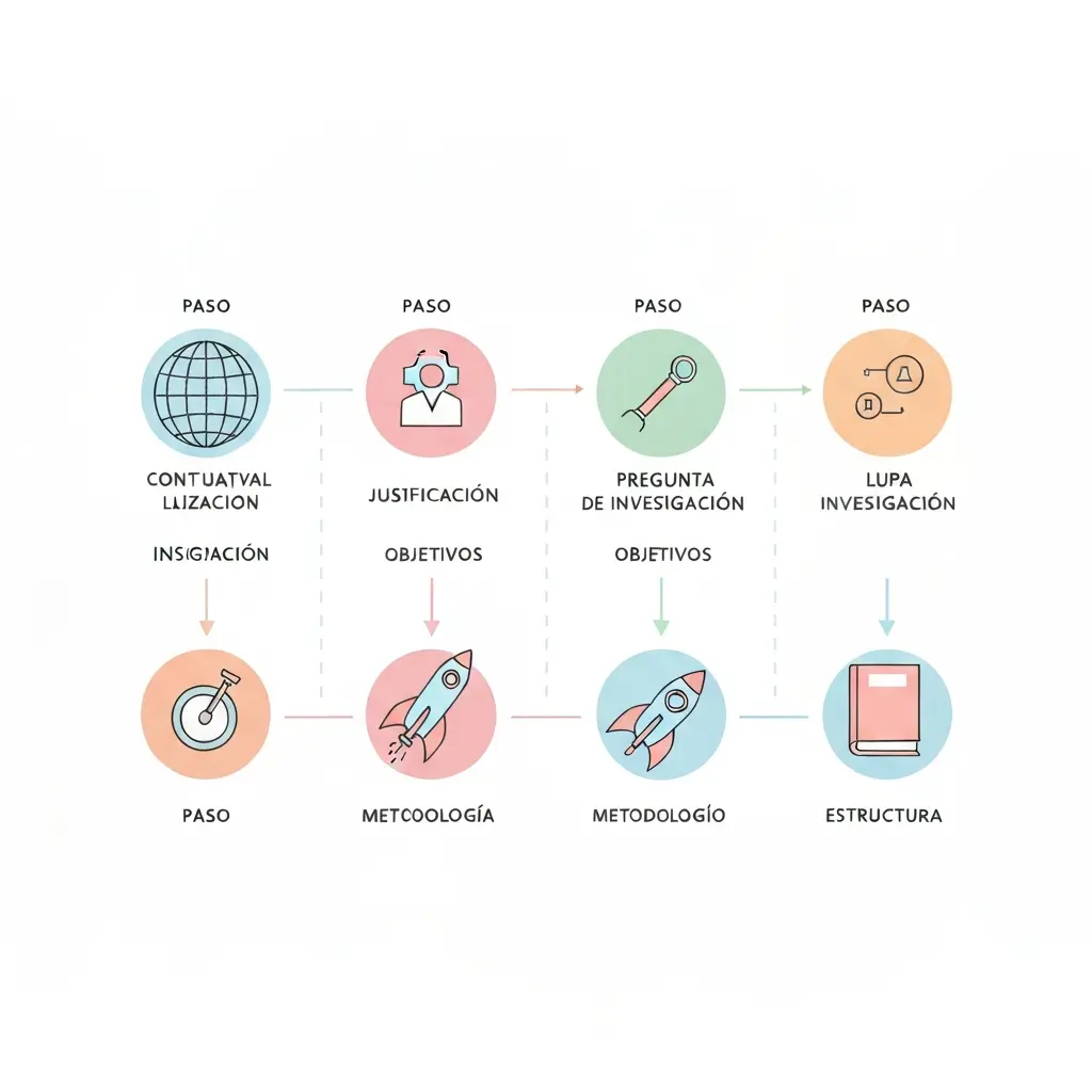 Infografía con los 7 pasos para escribir la introducción de un TFG: desde la contextualización hasta la descripción de la estructura del trabajo