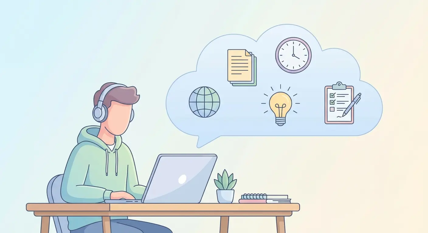 Estudiante universitario construyendo prompts con contexto académico real para escribir TFG con IA