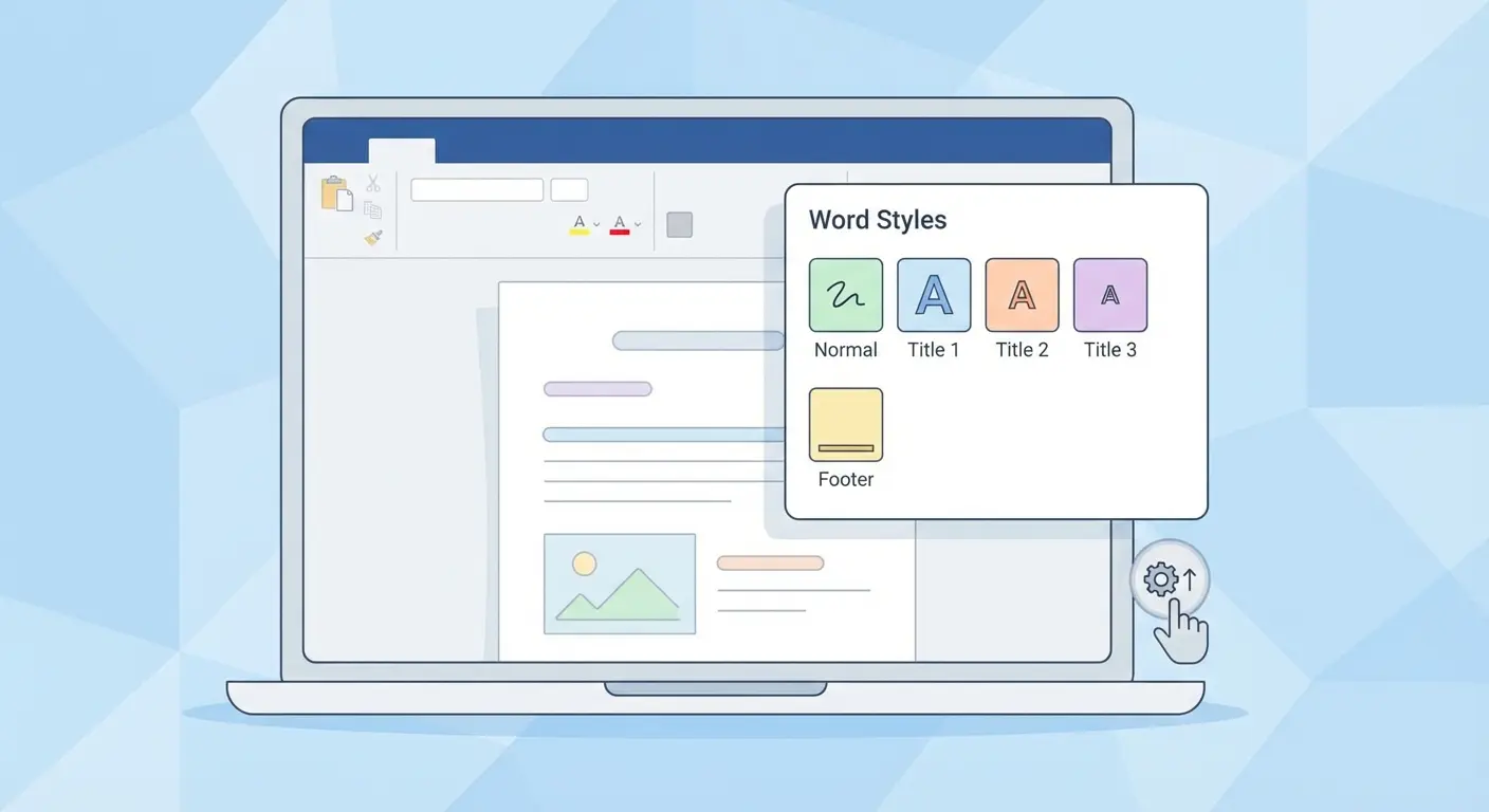Panel de Estilos de Word con configuración de Título 1, Título 2 y Normal para plantilla TFG