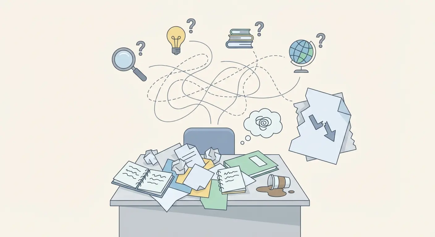 Errores comunes en la revisión bibliográfica de una tesis: falta de síntesis, desorganización y citación deficiente en normas APA