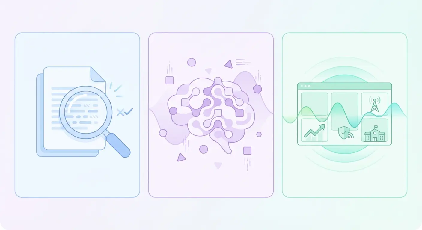 Infografía comparativa entre detector de plagio tradicional, detección de IA con Turnitin y fiabilidad en universidades españolas para TFG y TFM