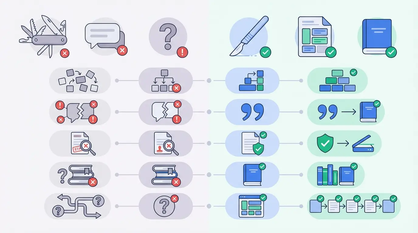 Infografía comparativa Tesify frente a IA genérica: estructura, citas, antiplagio y revisión bibliográfica