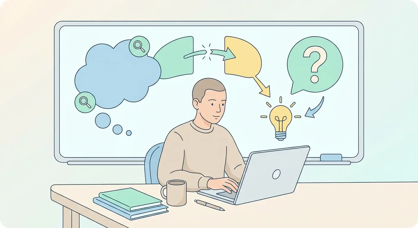 Estudiante universitario latinoamericano estructurando el planteamiento del problema de su tesis en una computadora portátil