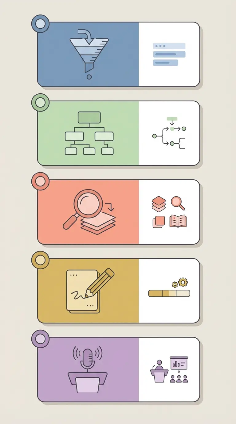 Infografía de 5 fases para terminar el TFG en la Universidad Complutense de Madrid: mapa paso a paso