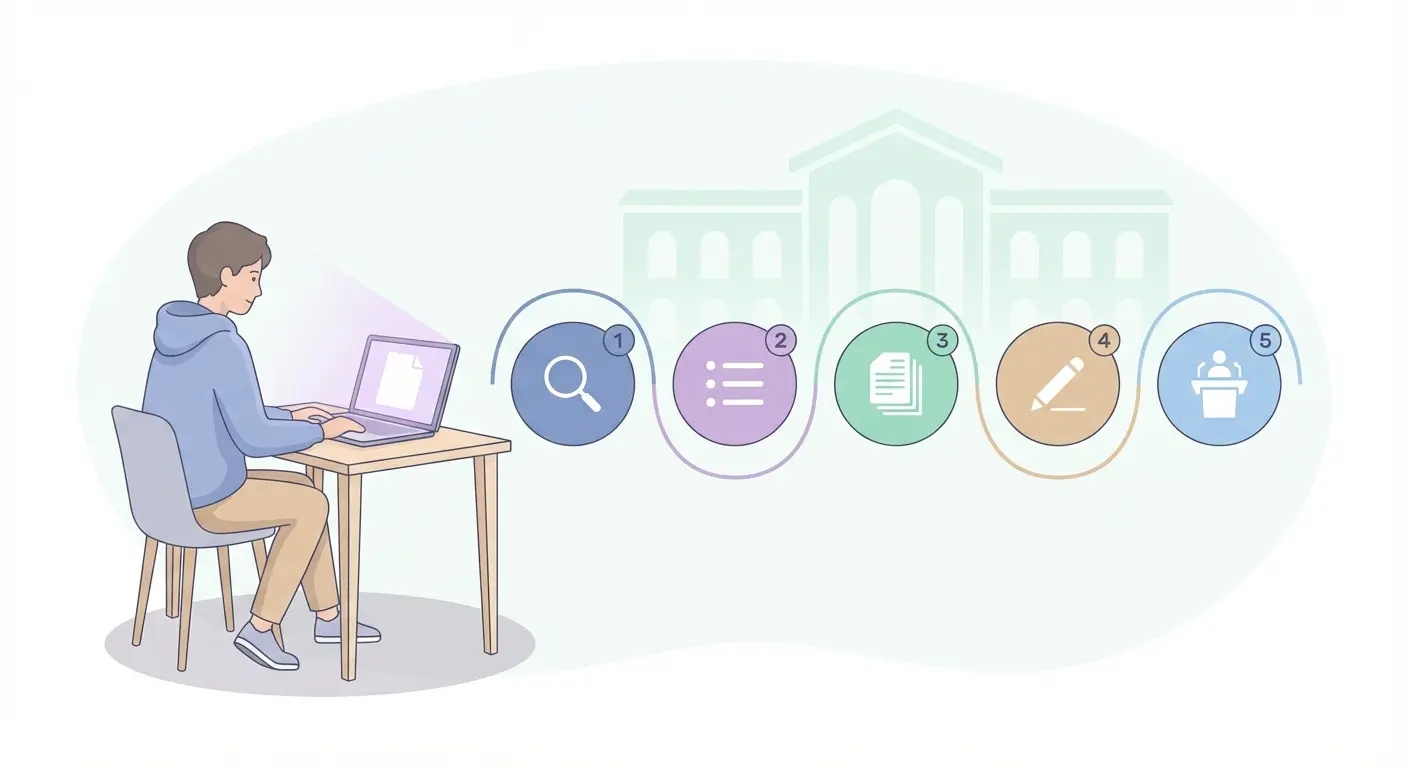 TFG Universidad Complutense de Madrid cronograma: estudiante trabajando con calendario y fases del TFG