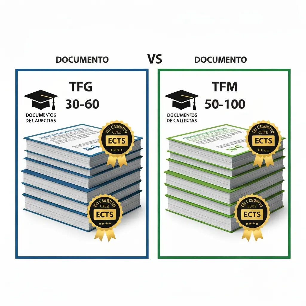 ¿Cuál es la Diferencia entre TFG y TFM? Páginas, Créditos y Nivel en 2026