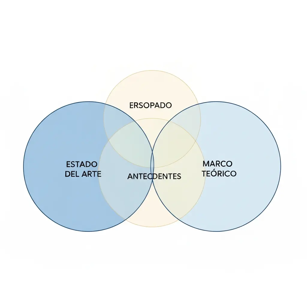 Estado del Arte vs Marco Teórico vs Antecedentes: Diferencias Clarificadas con Casos Reales