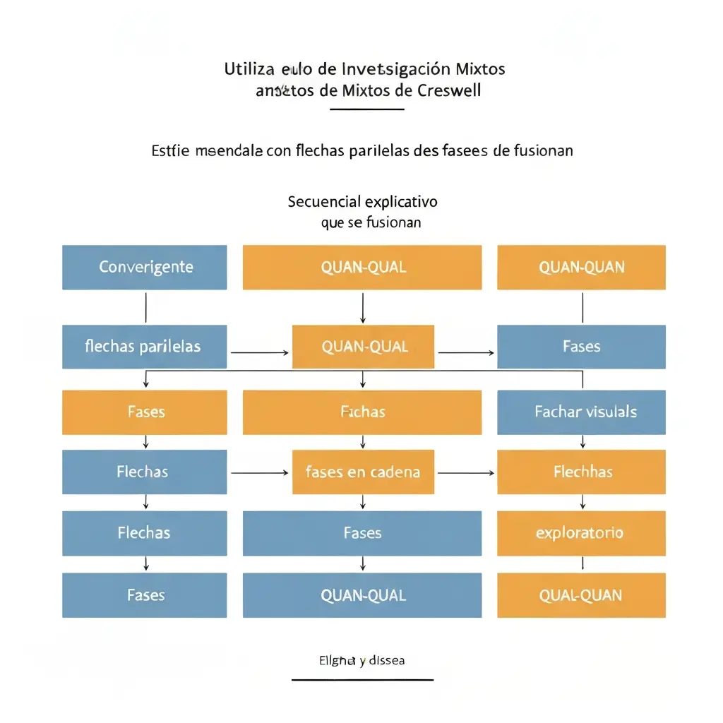 Diseño mixto según Creswell: secuencial explicativo, exploratorio y convergente (2026)
