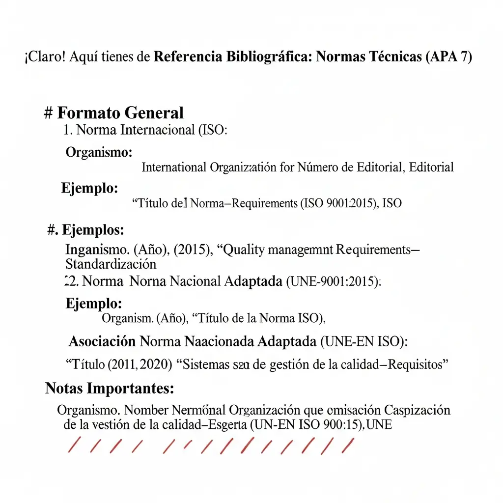 ¿Cómo citar una norma UNE o ISO en APA 7? Formato, ejemplos y errores frecuentes