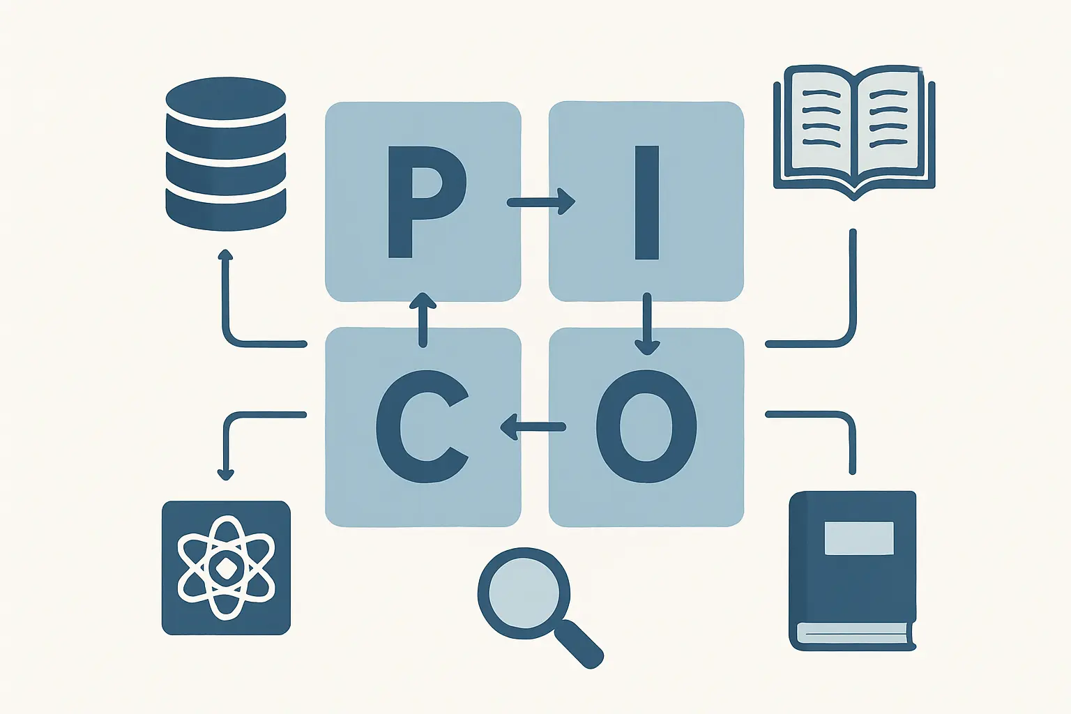 Esquema del método PICO para la búsqueda bibliográfica en Veterinaria: Paciente, Intervención, Comparación y Resultado como estructura de la pregunta de investigación clínica