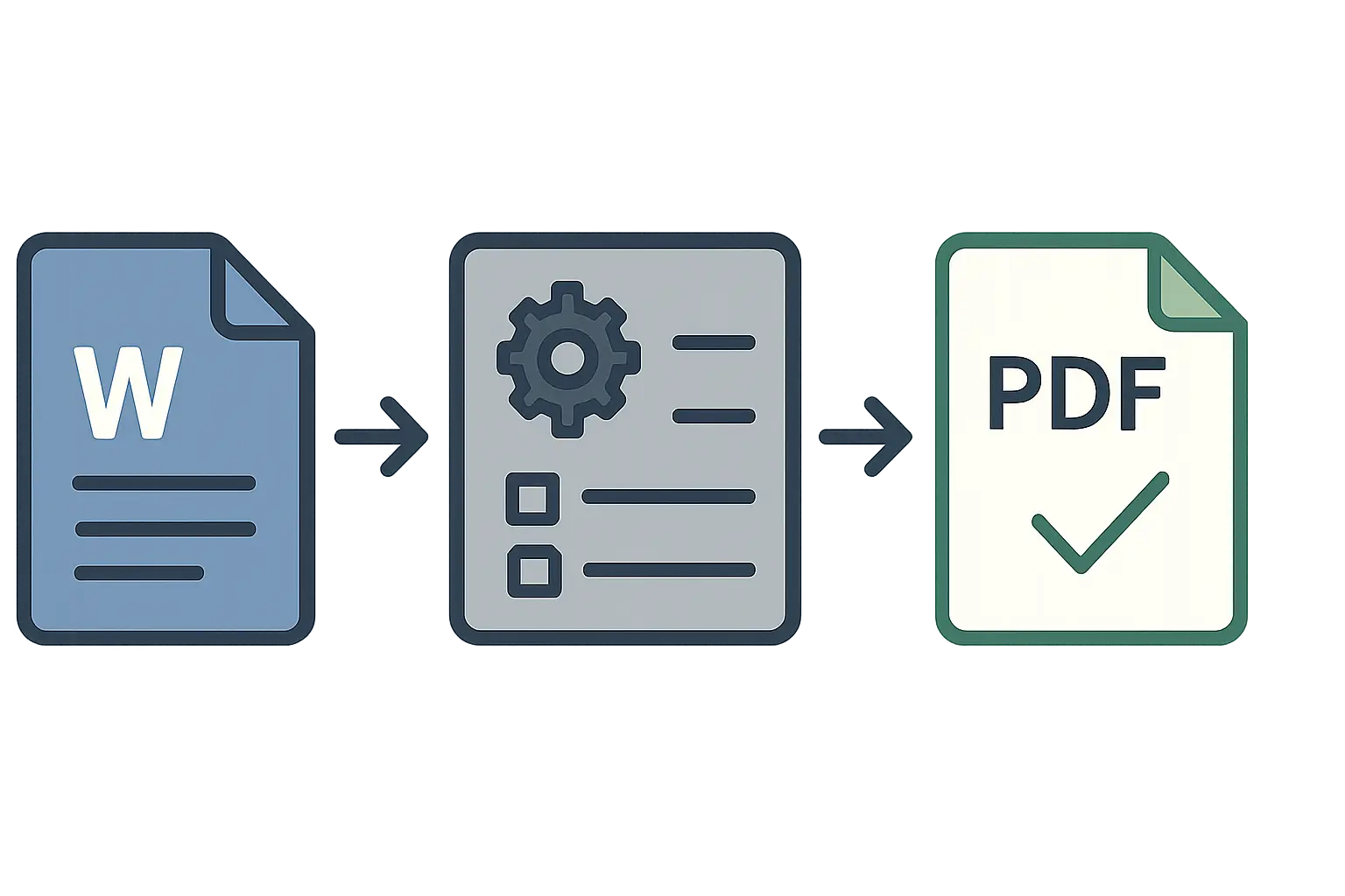 Proceso de exportación paso a paso de un TFG desde Word a PDF/A: documento Word, configuración de opciones ISO 19005-1 y archivo PDF/A validado
