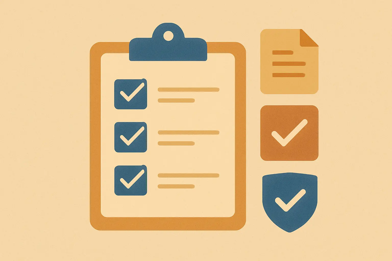 Lista de verificación con iconos de validación de formato de archivo antes de subir el documento al repositorio