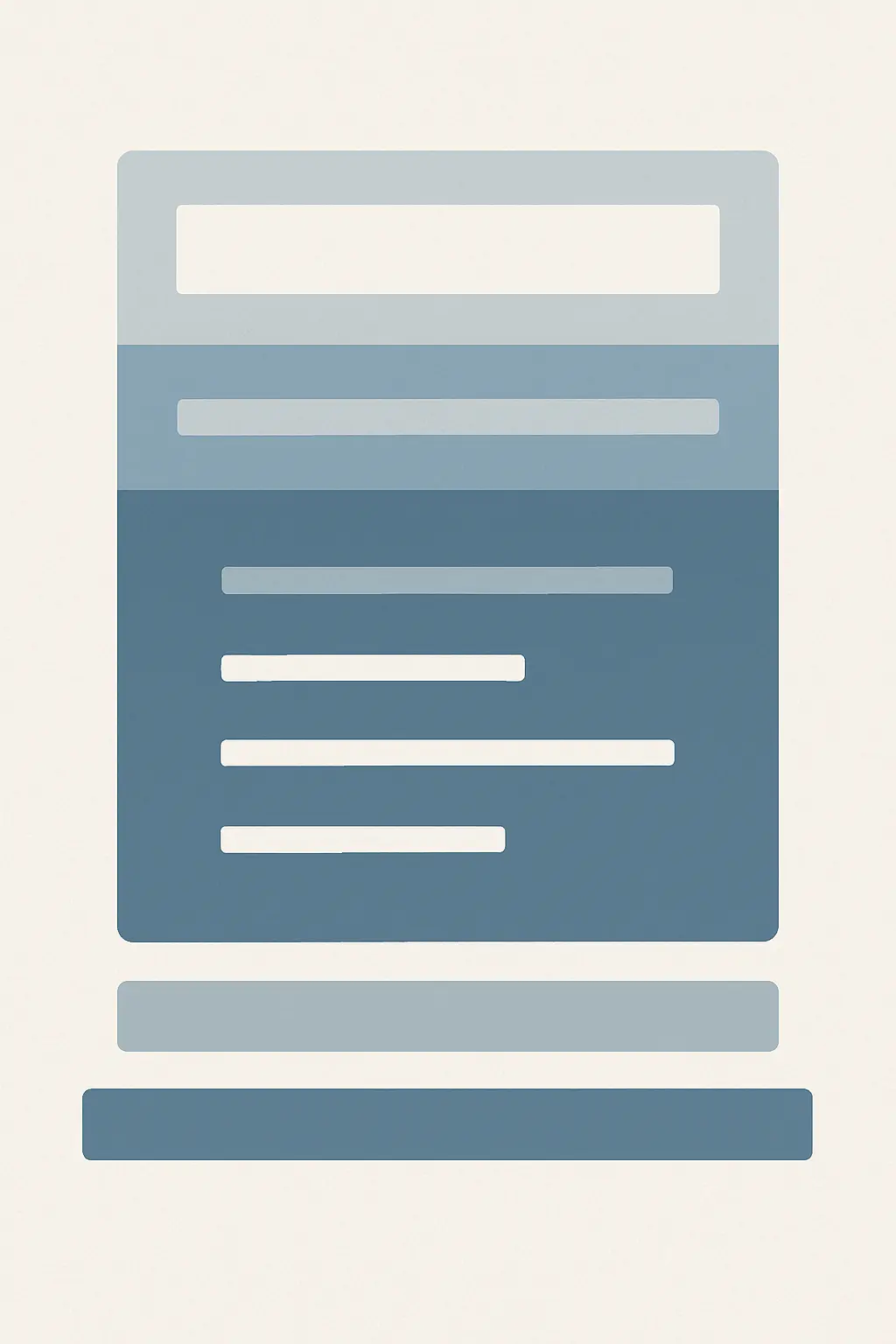 Ilustración de una estructura documental por capas apiladas, simbolizando la organización de los capítulos del TFG