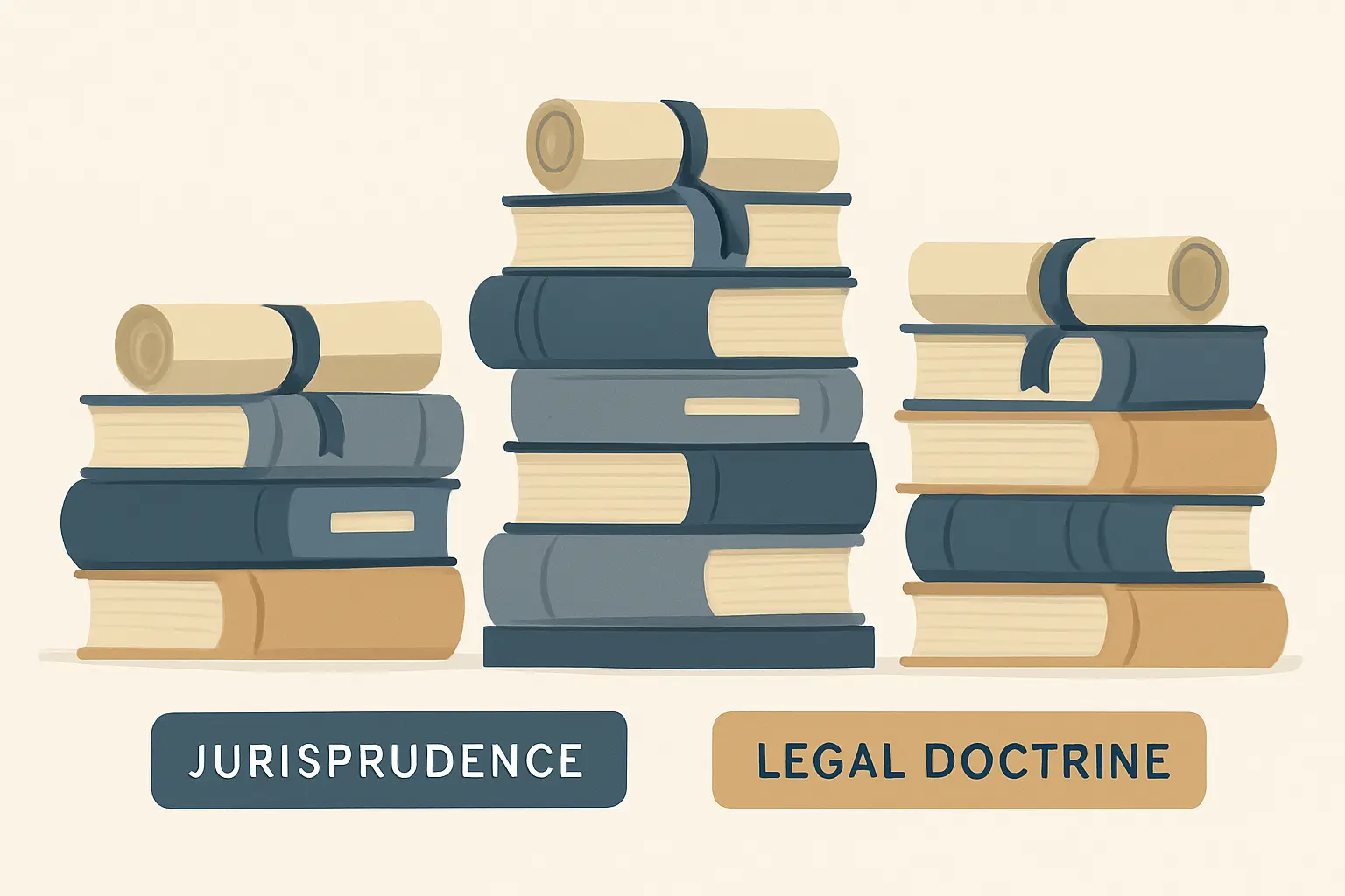 Ilustración de la organización de jurisprudencia y doctrina jurídica para un trabajo académico