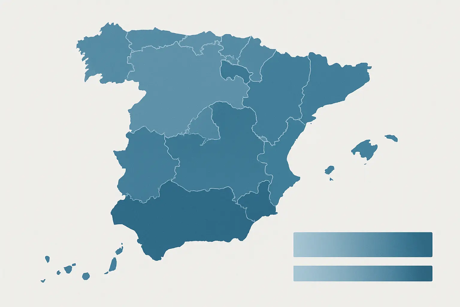 Mapa estilizado de España mostrando la disparidad regional en intensidad de inversión en I+D por comunidad autónoma