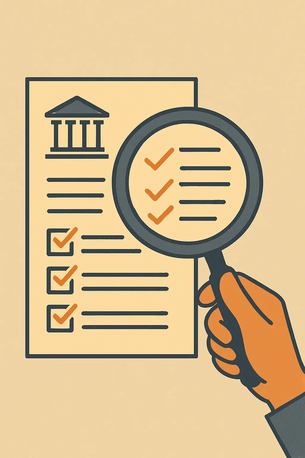 Ilustración de una revisión de comité académico sobre un protocolo de investigación con verificaciones de coherencia