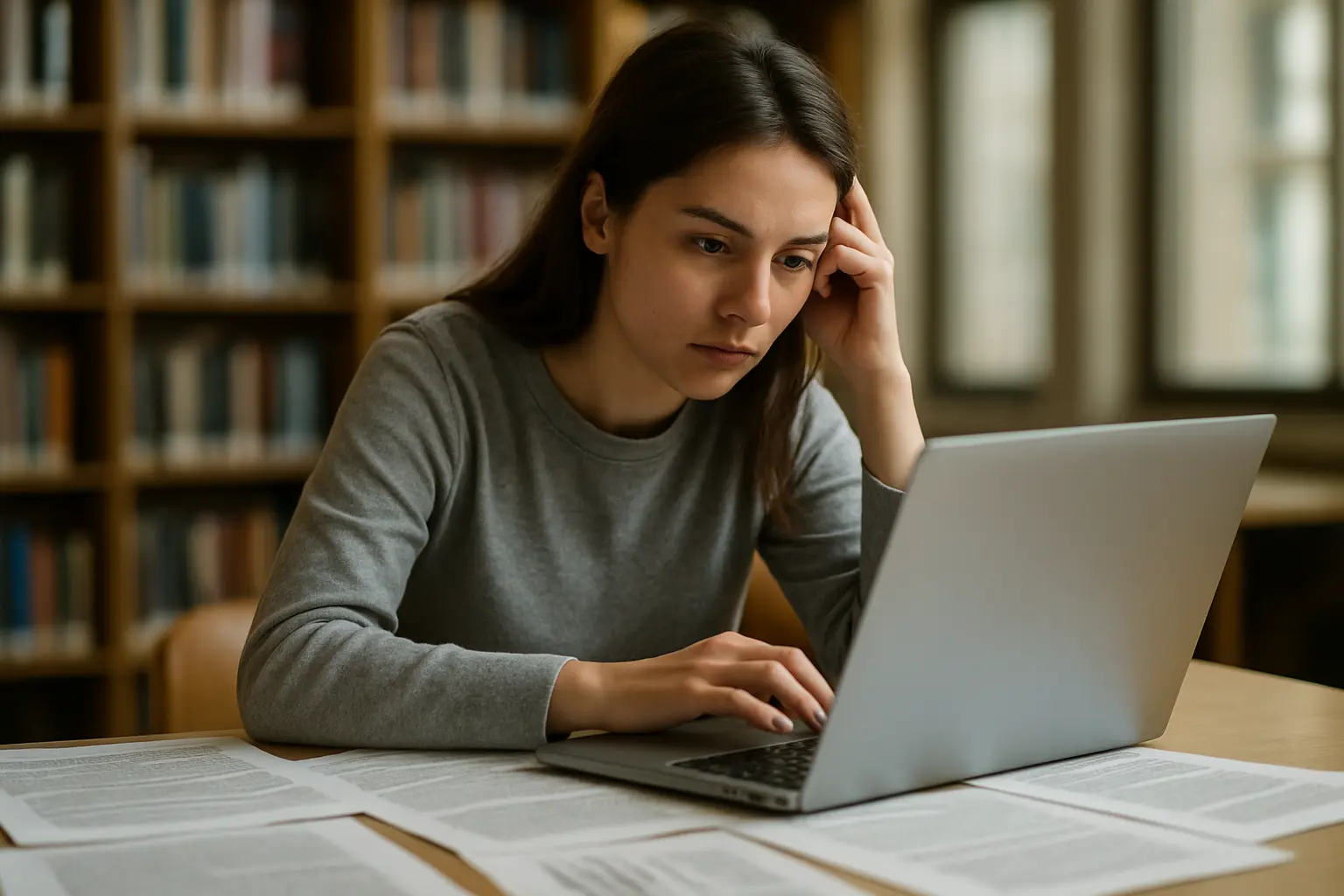 Estudiante redactando el apartado de discusión de su TFG