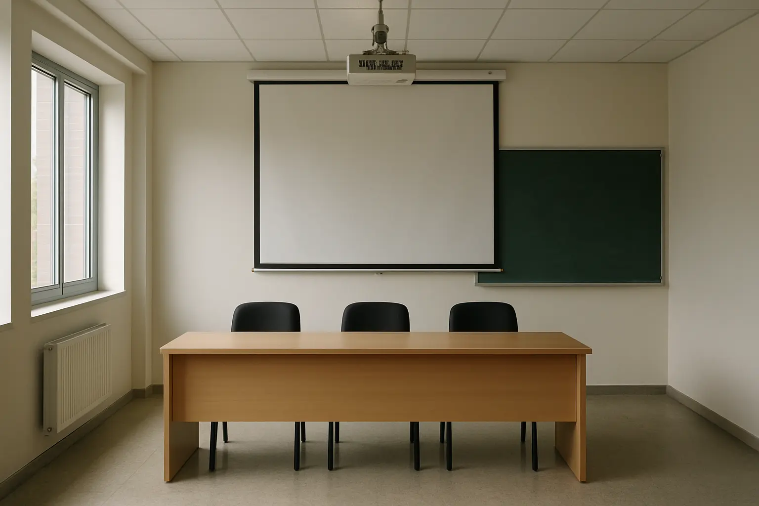 Sala de tribunal vacía representando la no presentación al TFG en convocatoria ordinaria