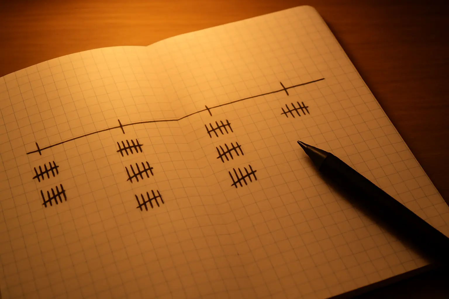 Cuaderno con el registro de respuestas tempranas y tardías por fecha