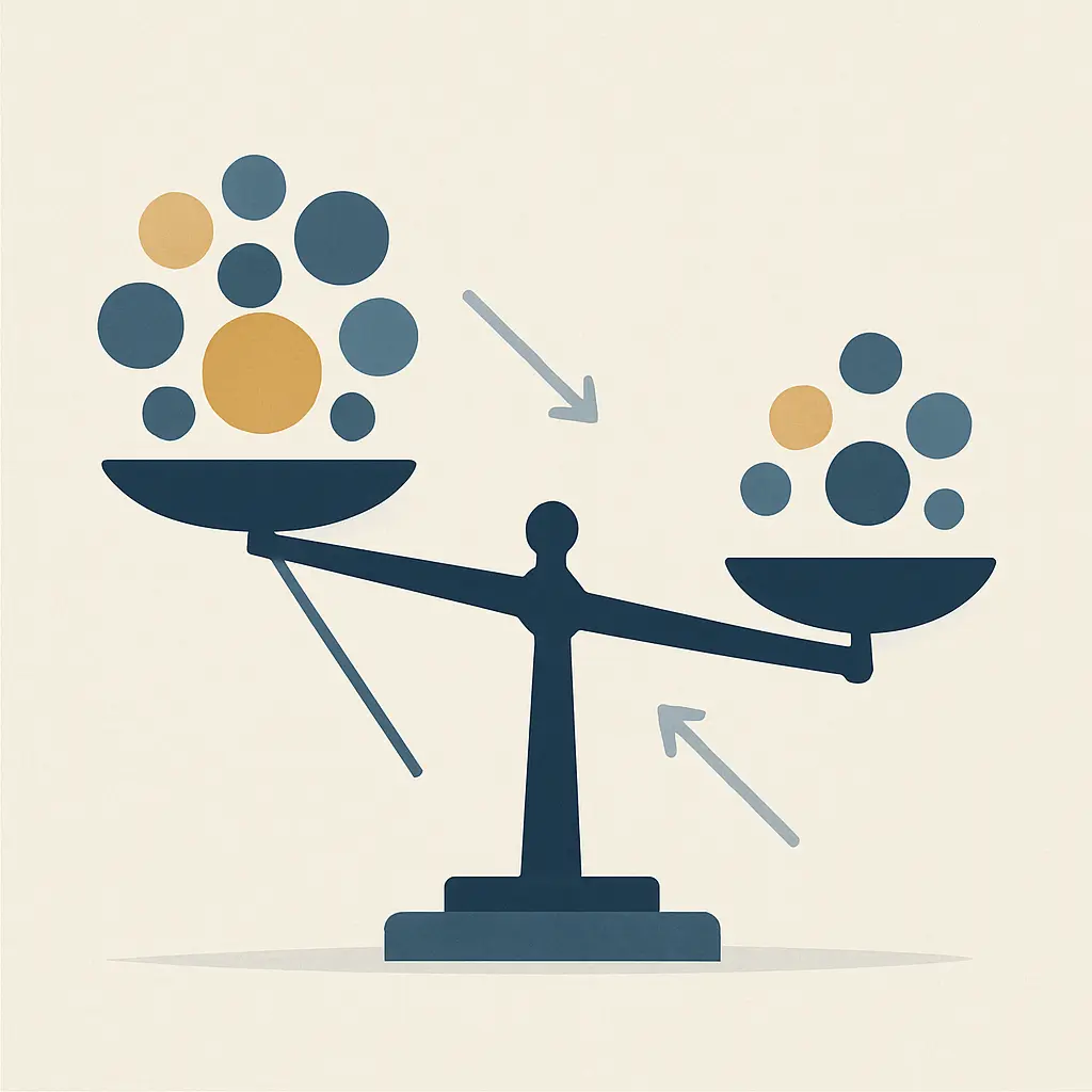 Ilustración abstracta de las medidas de asociación estadística en investigación de Ciencias de la Salud