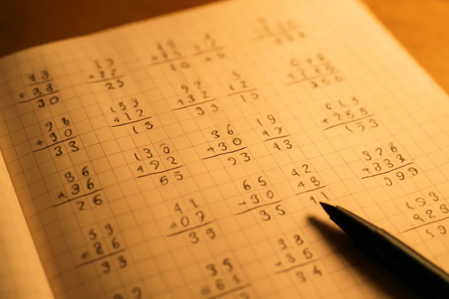 Tabla manuscrita con el cálculo de pesos por estrato