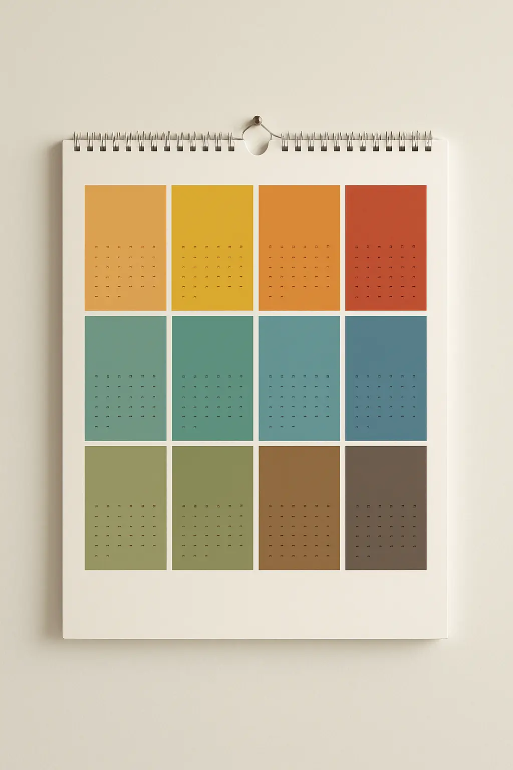 Calendario anual con bloques de colores representando las temporadas de estudio para la oposición y para la tesis