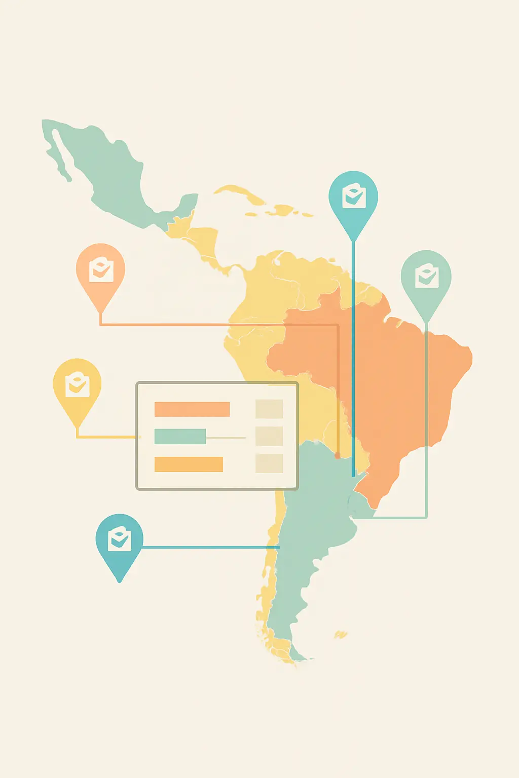 Mapa de las principales encuestas de hogares por país en América Latina