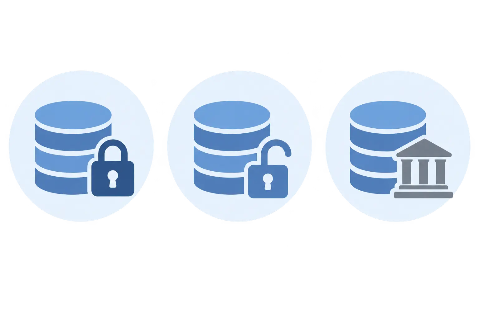 Comparación visual de tres bases de datos jurídicas según su tipo de acceso