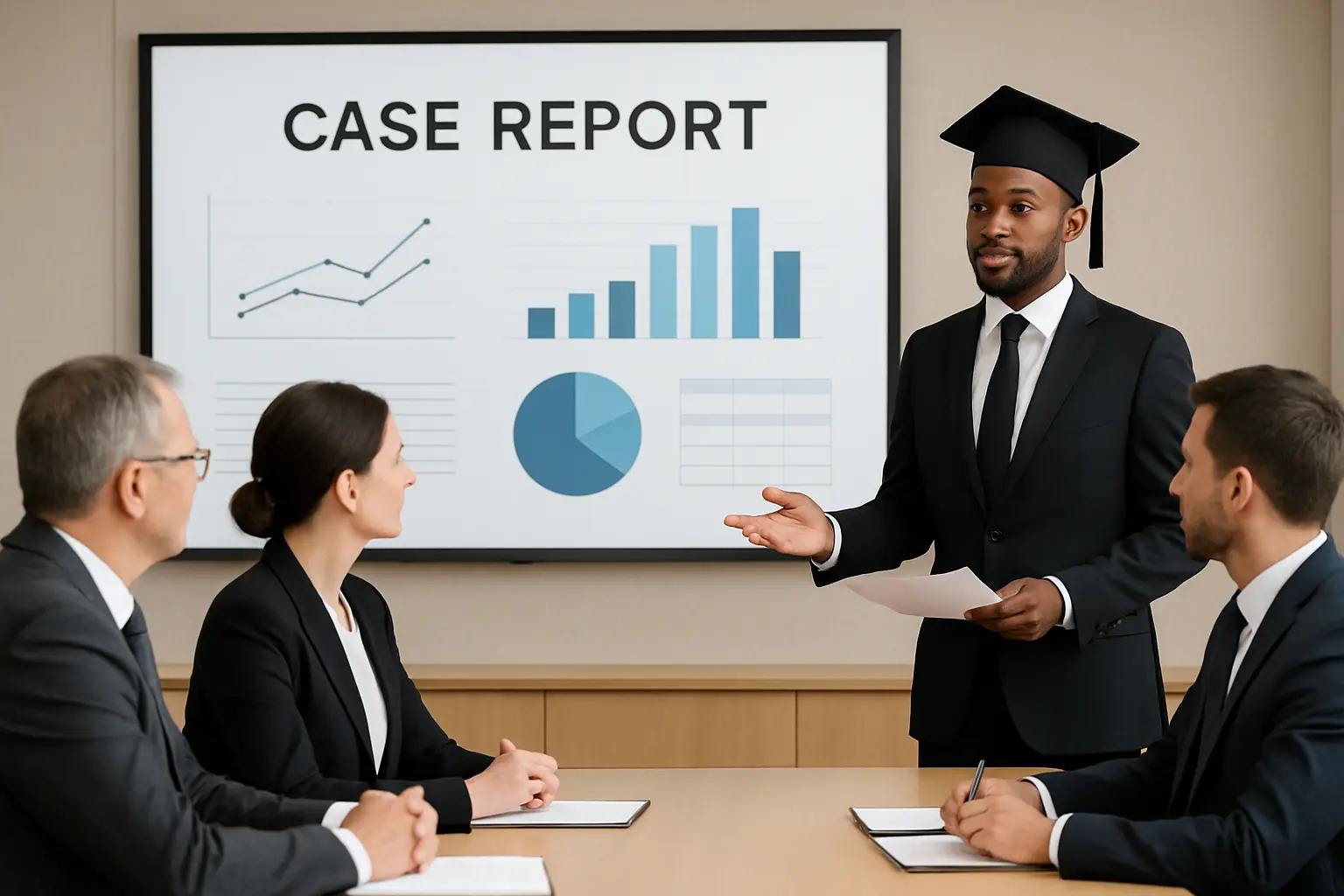 Egresado de Contabilidad sustentando su trabajo de suficiencia profesional ante un jurado