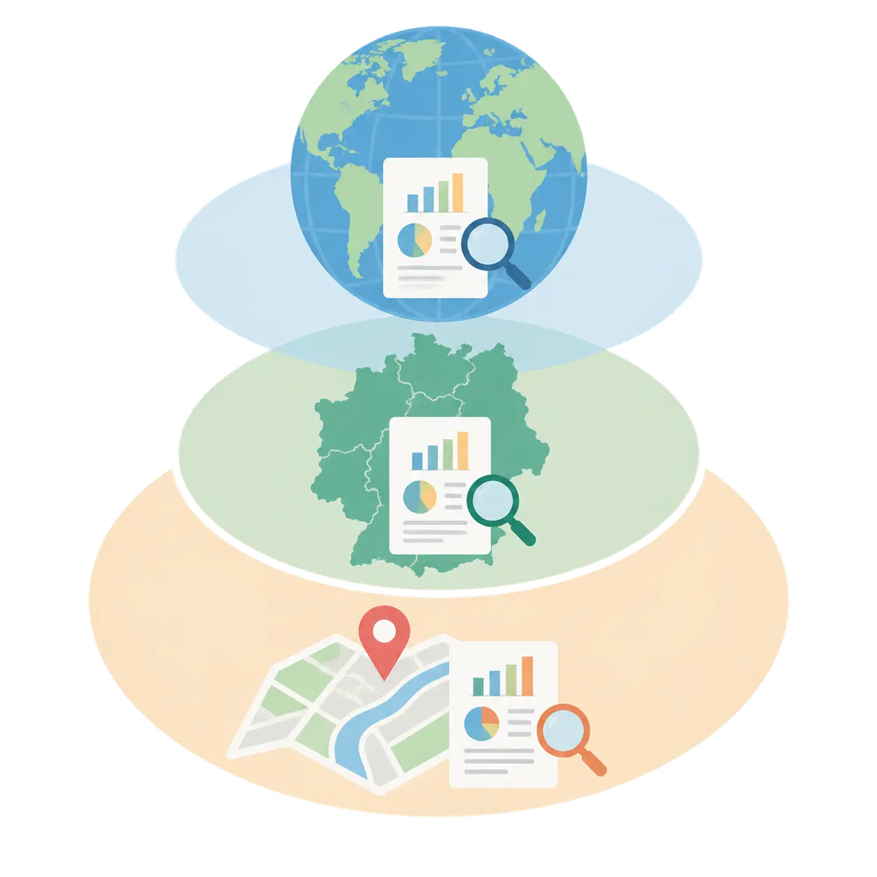 Tres niveles de estudios: internacionales, nacionales y locales