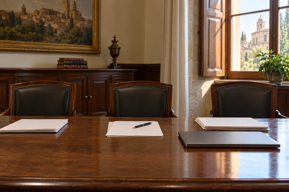 Tribunal de TFG firmando el acta de calificación tras la defensa en la convocatoria de junio