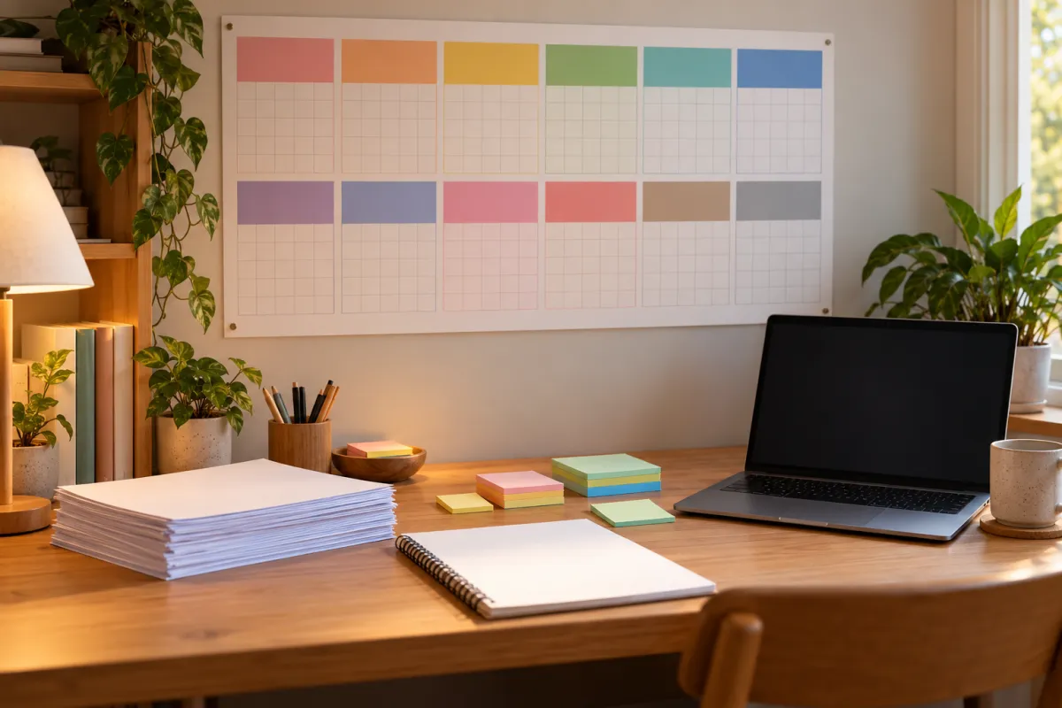 Calendario con plan de preparación de oposiciones de 12 meses